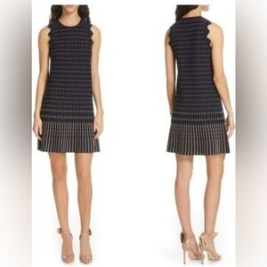 NWOT TED BAKER LONDON RELIOA JACQUARD BLACK/GOLD DRESS. SIMPLE ELEGANCE, SEXY S2